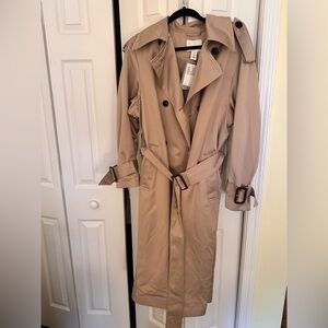 H&M Double-Breasted Tan Trench Coat